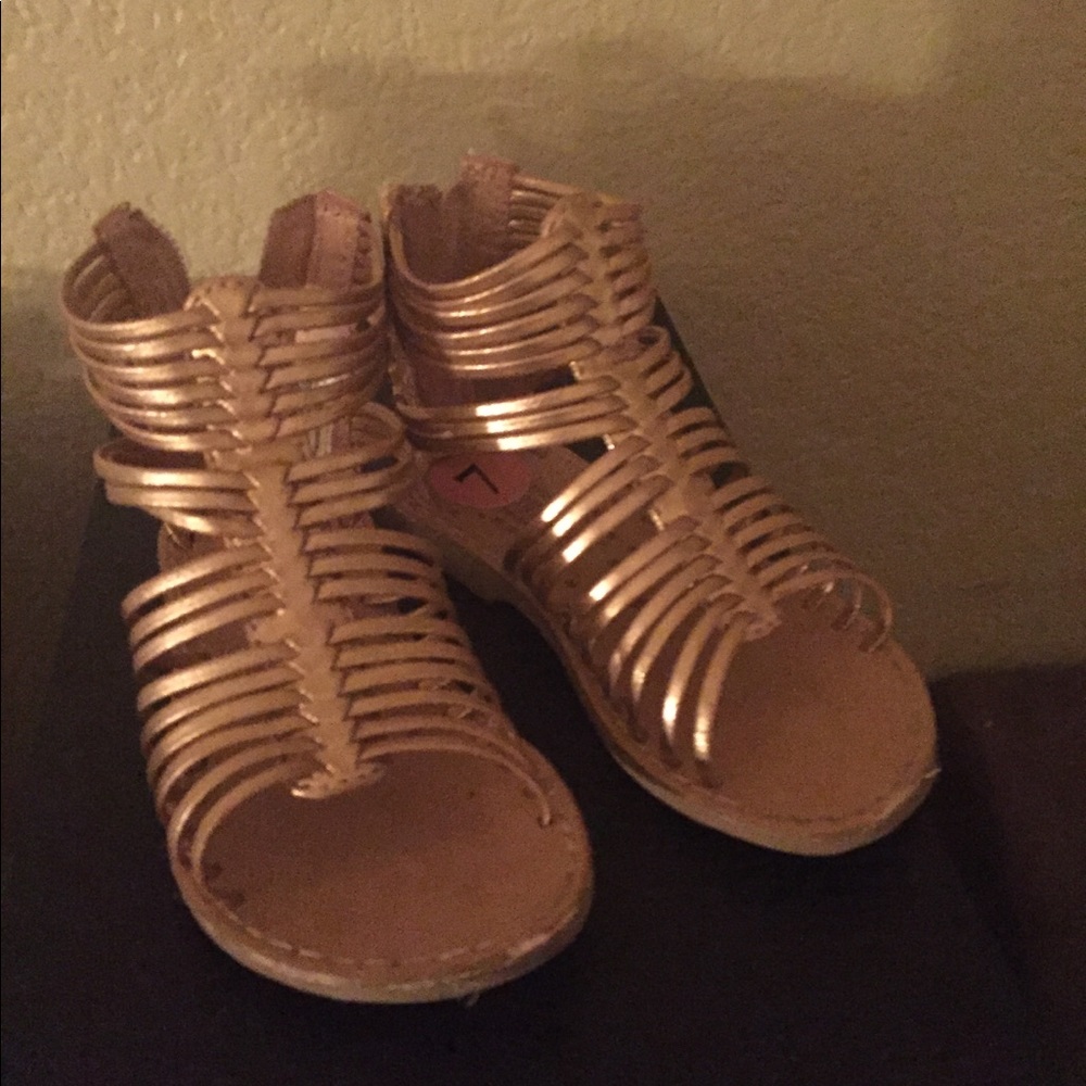 Gold Metallic Toddler Girl Sandals